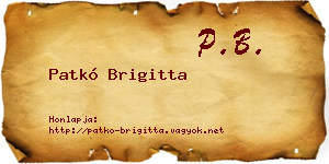 Patkó Brigitta névjegykártya
